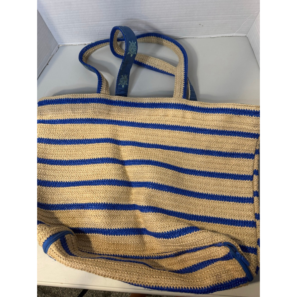 Vera Bradley Beach Bag One Size Beige and Blue Turtle - Picture 3 of 10